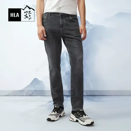 HLA/海澜之家循迹山不在高系列牛仔裤2023秋季新款五袋款长裤男图片