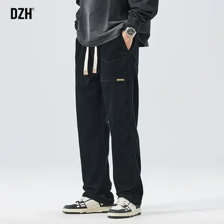 男士灯芯绒男裤冬季休闲直筒裤垂感高级感美式裤子2024新款男裤子图片