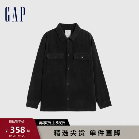 Gap男装秋季新款灯芯绒工装风廓形衬衫时尚潮流外搭上衣773216图片