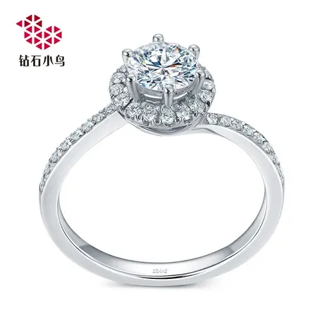 Zbird/钻石小鸟18K群镶钻石戒指-五彩流年-求婚结婚钻戒-RDQ63商品大图