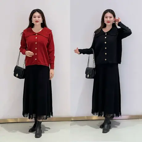 伊自尚2024年新款女装胖mm大码春季时尚减龄毛衣百搭显瘦针织衫女图片