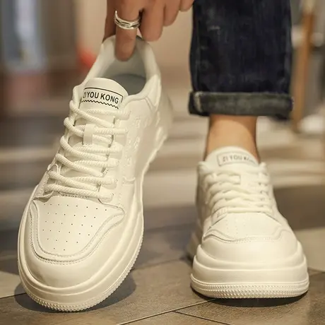 小白男鞋春秋季2024新款潮牌高级感百搭板鞋运动厚底增高休闲潮鞋商品大图