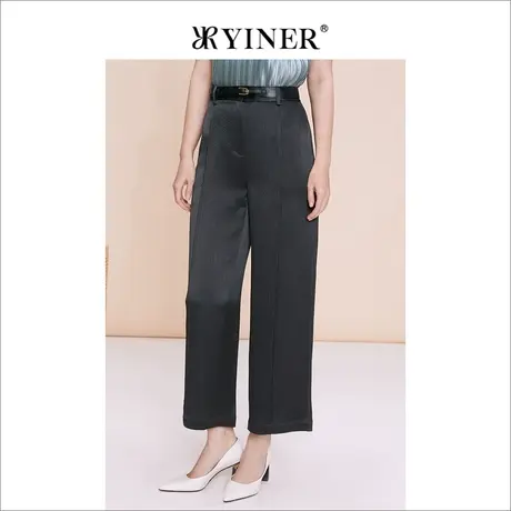YINER音儿女装夏季法式垂感长裤百搭通勤阔腿休闲裤商品大图