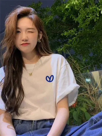 简约纯棉打底衫内搭中长款2024年新款正肩短袖T恤女百搭圆领半袖商品大图