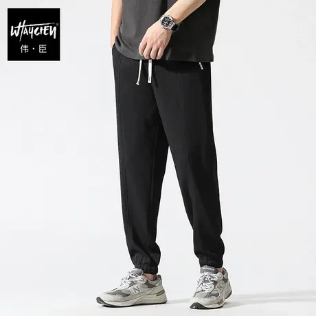 伟臣潮牌大码男装春夏新品男式休闲裤胖子加肥加大小脚裤肥佬长裤商品大图