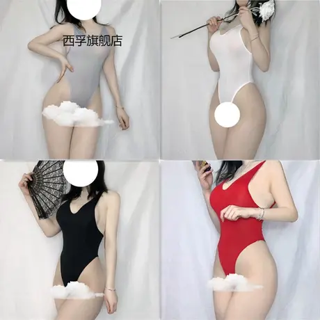 多色细肩带开档高叉连体衣情趣内衣激情套装性感诱人7697商品大图