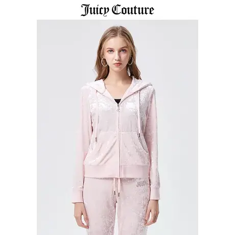 Juicy Couture橘滋外套女2023春季新款运动丝绒夹克女天鹅绒外套商品大图