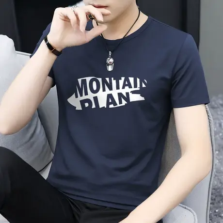 莫代尔t恤男士短袖速干圆领上衣服潮牌潮流夏季冰丝凉感半袖体恤商品大图