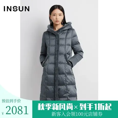 恩裳2022冬季时尚休闲水貂条点缀轻奢保暖鹅绒羽绒服商品大图