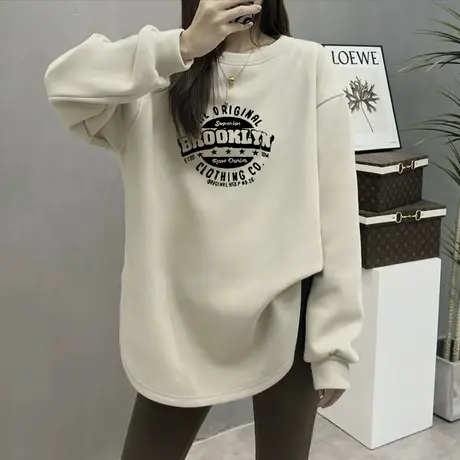 德绒打底衫长袖t恤女秋冬季加绒加厚保暖内搭小个子高级感上衣服商品大图