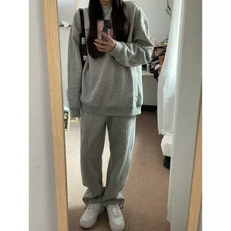 网红盐系炸街运动服套装女春秋宽松小个子长裤休闲时尚卫衣两件套商品大图