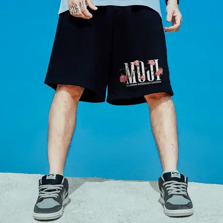 男裤胖子纯棉加肥加大码宽松加肥加大潮牌运动五分裤短裤夏季中裤商品大图