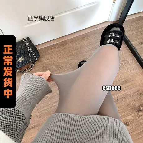 灰丝ins韩系简约灰色天鹅绒丝袜辣妹性感大腿袜时尚春夏连裤袜商品大图