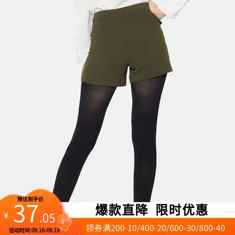 艾格外搭短裤经典简约军绿色口袋纽扣直筒包臀防走光高腰Y1639商品大图