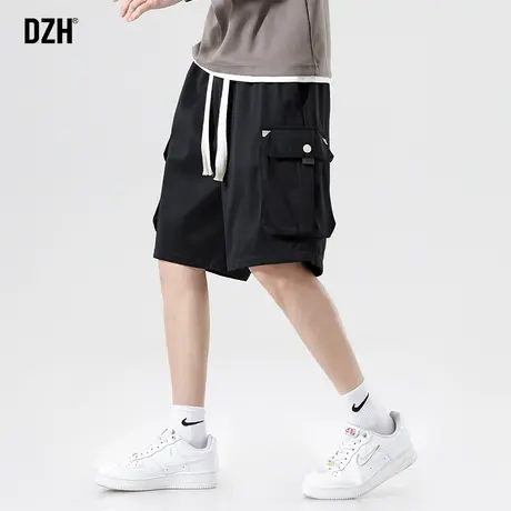 男士黑色外穿短裤男夏季直筒宽松过膝5分裤沙滩大裤衩子2023新款商品大图