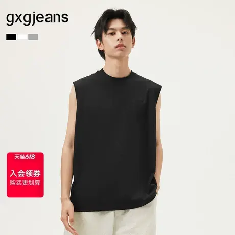 gxg.jeans男装 多色个性刺绣宽松圆领无袖背心男 25年夏新品图片