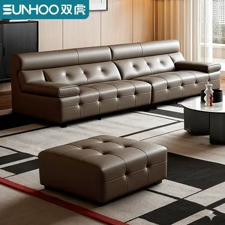 劳伦斯真皮沙发大黑牛直排客厅2025新款轻奢意式极简大小户型108图片