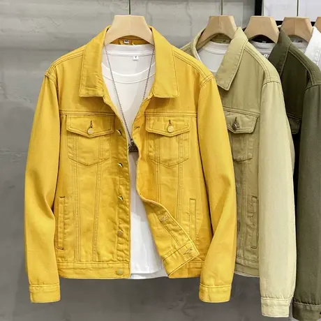 多色2023年秋季新款男士牛仔外套修身百搭帅气韩版夹克男上衣潮流商品大图