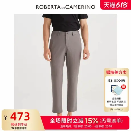 [绵羊毛]ROBERTA诺贝达男装男士西裤春季新款商务纯色休闲直筒裤商品大图