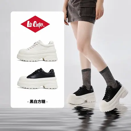 Lee Cooper厚底小白鞋女2025新款增高轻便小个子女鞋休闲半拖板鞋商品大图
