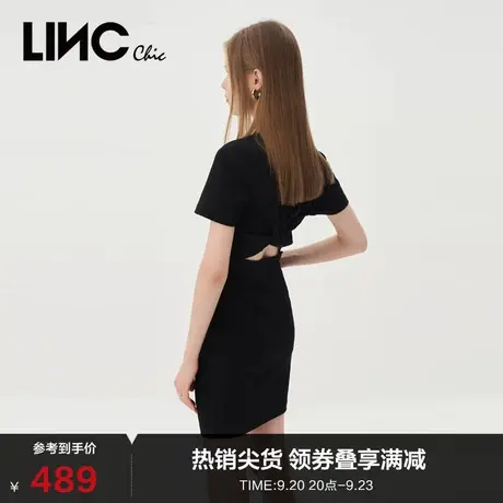 LINCCHIC金羽杰新款连衣裙炫腰辣妹舞团针织连衣裙女S232KD262Y图片