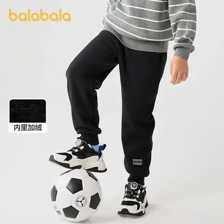 巴拉巴拉balaOne儿童长裤男童女童2025冬装新款加绒亲子休闲裤子商品大图
