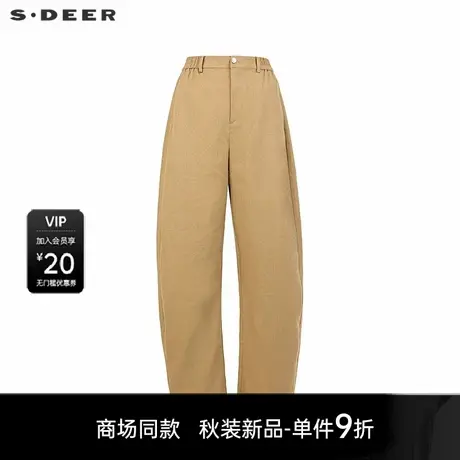 【商场同款】sdeer圣迪奥女松紧拼接插袋弯刀裤休闲裤S25380808图片