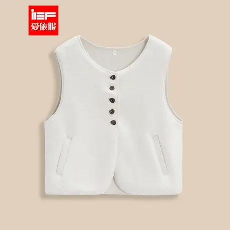 IEF/爱依服【微胖】大码女装2025秋冬新款韩版复古风百搭毛绒马夹图片