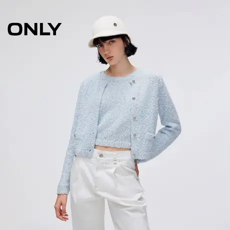 ONLY2025秋季新款甜美小香风正肩圆领短款吊带套装毛衣针织衫女商品大图