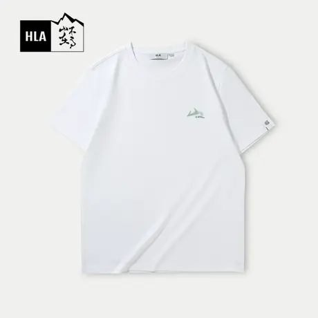 HLA/海澜之家循迹山不在高系列2024春夏新款圆领凉感微弹短t男商品大图