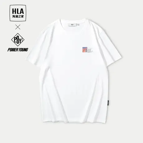 HLA/海澜之家POWER YOUNG系列凉感T恤24春夏新款棉盖丝印花短t男商品大图