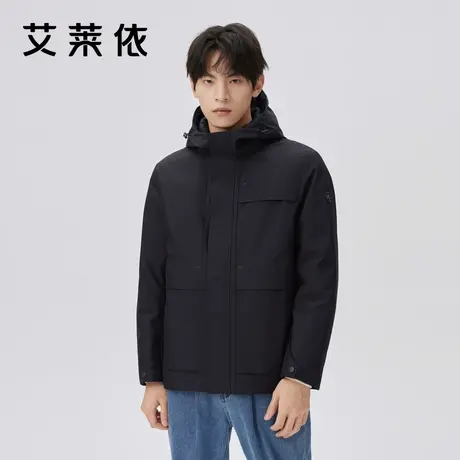 艾莱依简约羽绒服男冬季2022新款时尚H版连帽短款鸭绒冬季外套潮图片