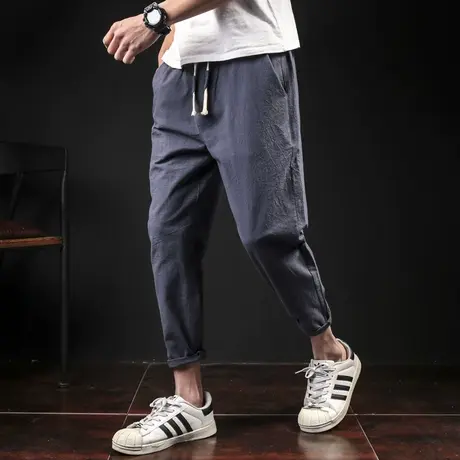 夏季男士休闲裤男束脚裤韩版哈伦裤九分裤宽松小脚运动裤收腿裤子商品大图