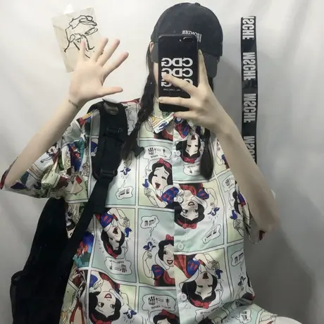 港风衬衫女韩版宽松复古港味设计感小众轻熟洋气百搭方领法式上衣图片