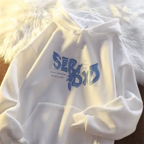 美式高街hiphop卫衣女秋冬宽松ins慵懒风bf加绒加厚港风chic外套商品大图