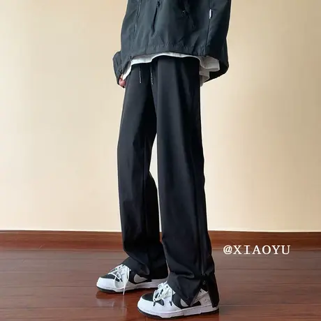 设计感拉链冲锋裤男夏季直筒休闲运动登山裤美式潮牌裤子商品大图