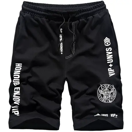 VIP夏天薄款卫裤男直筒宽松运动短裤夏季休闲五分裤针织裤子潮牌商品大图