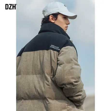 男士拼接灯芯绒外套男冬棉服男款防寒服棉袄美式刺绣棉衣2024新款商品大图