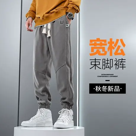 冬季冬裤男款2023新款休闲裤男士宽松束脚运动男裤子哈伦裤秋冬款商品大图