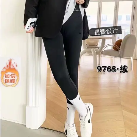 2024年新款鲨鱼裤女加绒高腰打底裤一体绒加厚保暖外穿瑜伽芭比裤商品大图