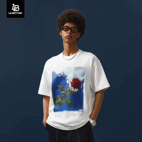 Lilbetter男士短袖t恤美式复古上衣休闲体恤衫2024新款男装半截袖商品大图