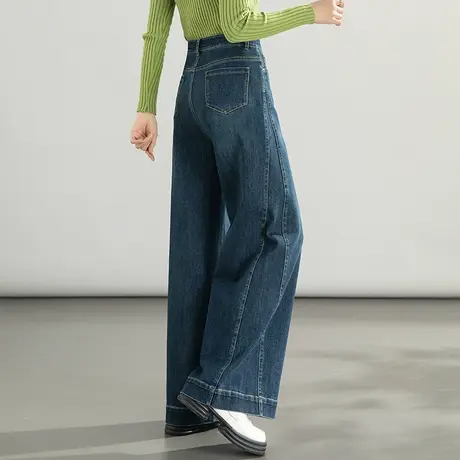 高腰阔腿牛仔裤女宽松裙裤2025新款春秋拖地宽腿裤烟筒直筒阔脚裤商品大图