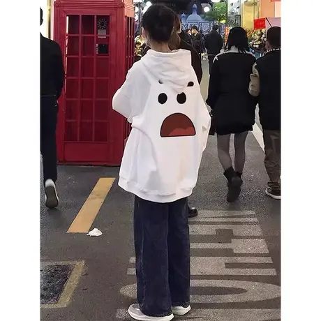 oversize连帽卫衣女春秋薄款2024新款爆款设计感宽松早秋上衣外套商品大图