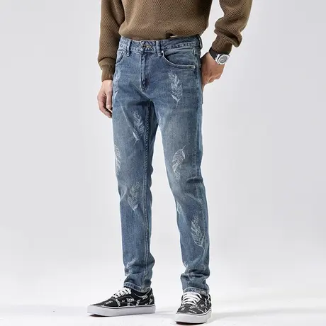 高端美式牛仔裤男2024新款宽松直筒春秋款潮牌潮流高街男士裤子商品大图