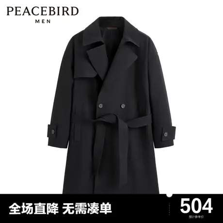 太平鸟男装  秋季新款中长款风衣男士外套B1BEC3107图片