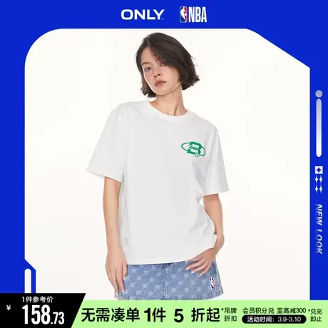 ONLY秋季NBA联名刺绣宽松显瘦圆领短袖T恤女|123201107商品大图