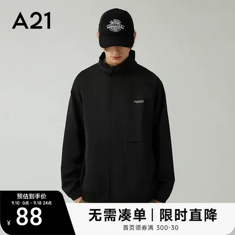 A21男装宽松立领长袖风衣2023秋季新款运动衣服潮牌男士休闲外套商品大图