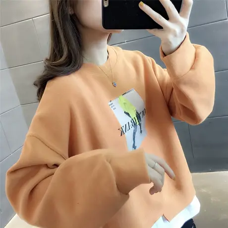 2023早春新款卫衣女假两件长袖慵懒风宽松韩版潮ins女士上衣爆款图片