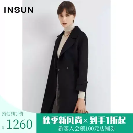 恩裳2022冬时尚保暖纯羊毛干练气质商务通勤毛呢外套商品大图