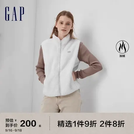 Gap女装秋冬2023新款LOGO抱抱绒宽松廓形马甲756452拉链保暖背心图片